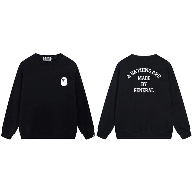 BAPE White Ape Head Logo Back Print Crewneck Sweatshirt Hover Image