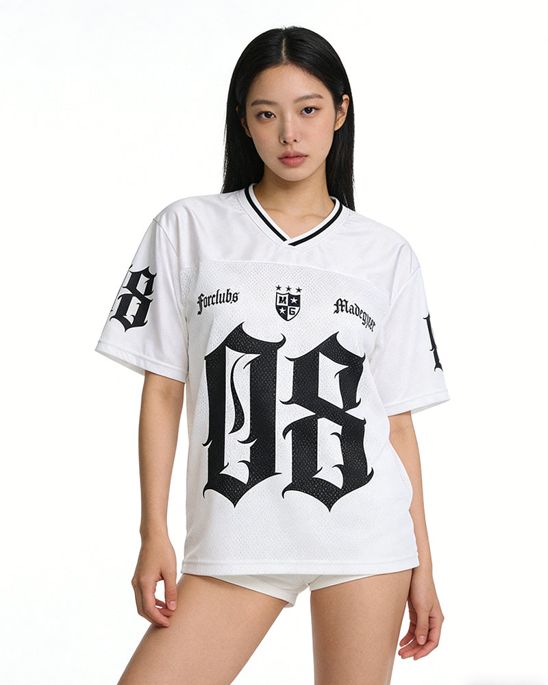 Sporty Digital Print Short Sleeve