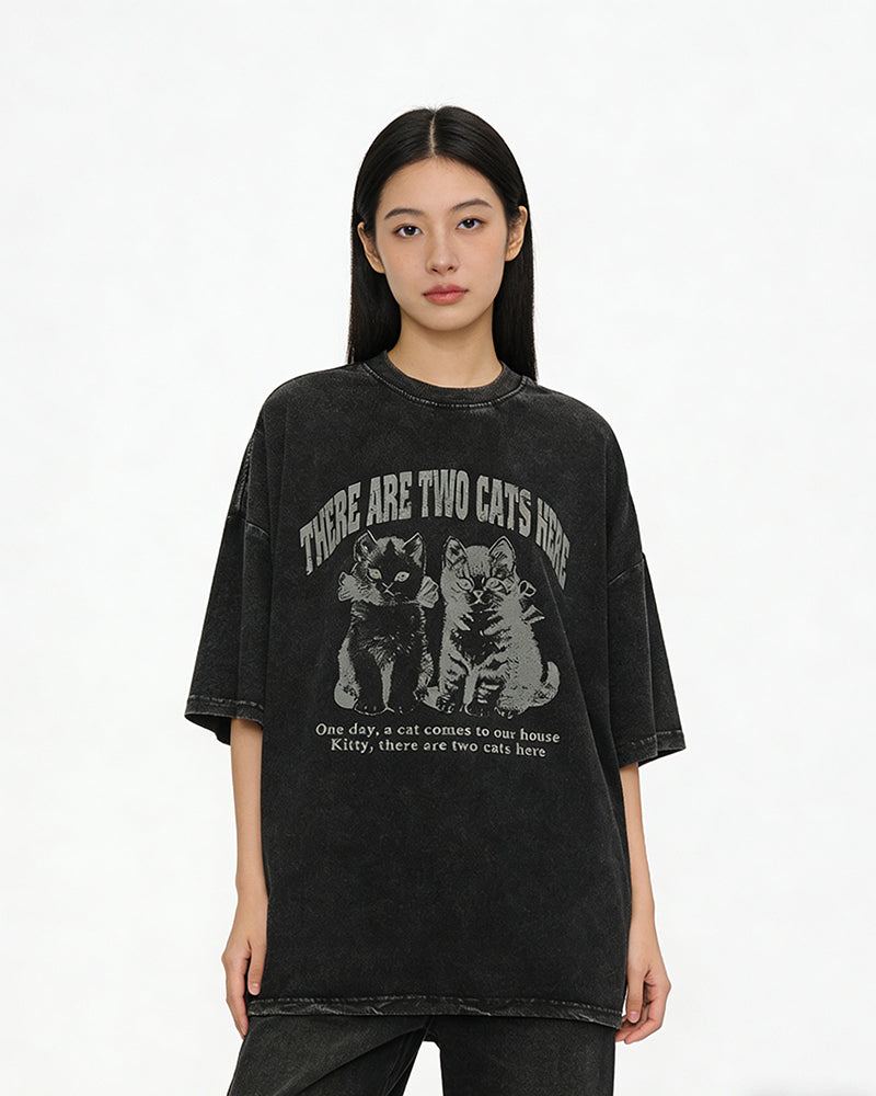 American cartoon kitten short sleeves