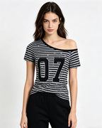 Retro striped short sleeves