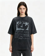 Vintage washed distressed short-sleeved shirt