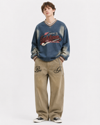 Washed denim casual long-sleeved shirt