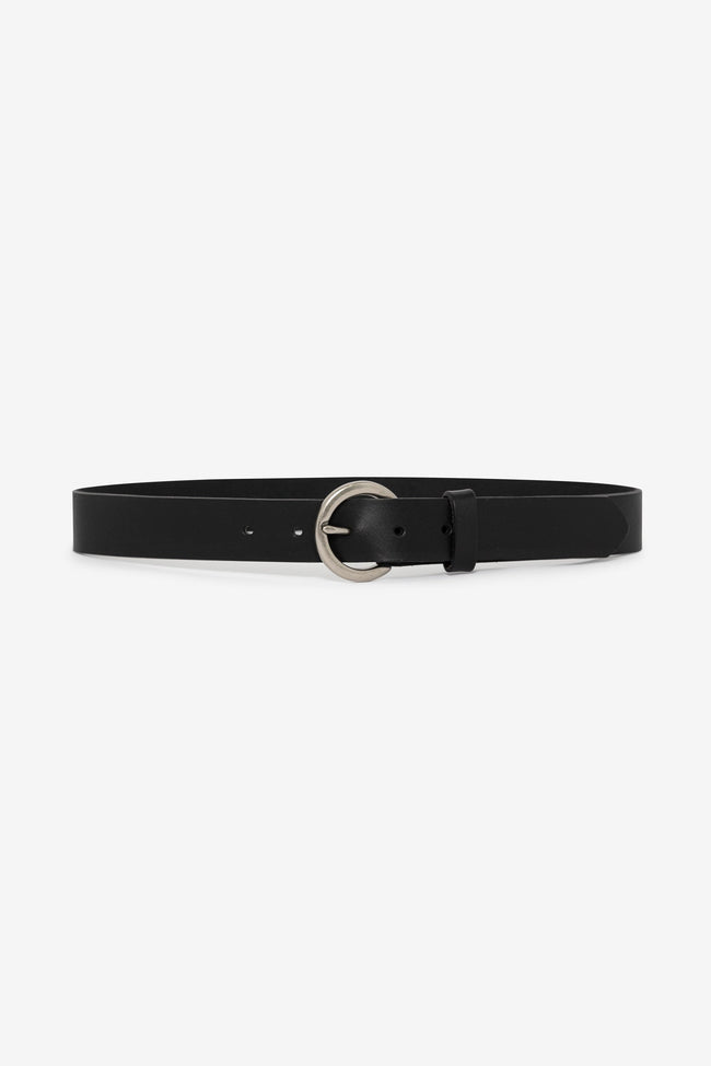 RSALBT03 - Unisex Round Buckle Leather Belt Hover Image