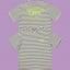 Gallery Dept. Striped Hollywood Logo Short Sleeve T-Shirt - Grey/White