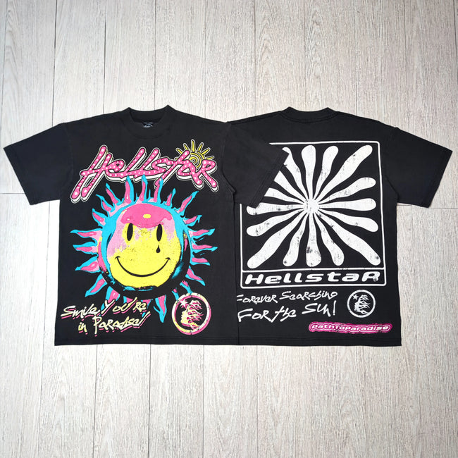 Hellstar Sun Smiley Face Print T-shirt Hover Image