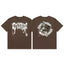 Revenge Angel / Religious Circle Arch Logo Short Sleeve T-Shirt Brown