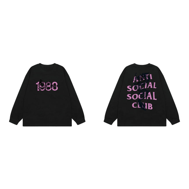 Anti Social Social Club Dragon Pink Logo Long Sleeve T-Shirt - Black Hover Image