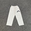 White Minimalist Straight-Leg Sweatpants | Casual Streetwear Pants with Logo Detail