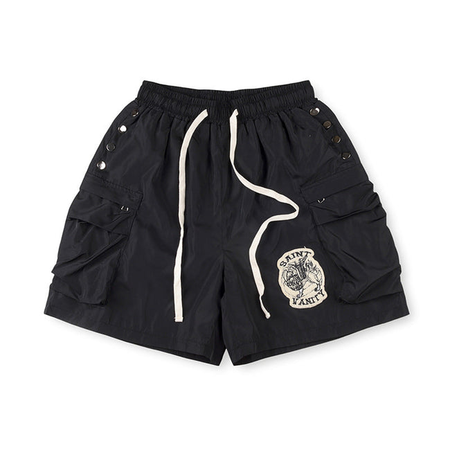 Saint Vanity Multi-Pocket Cargo Utility Shorts - Black Hover Image