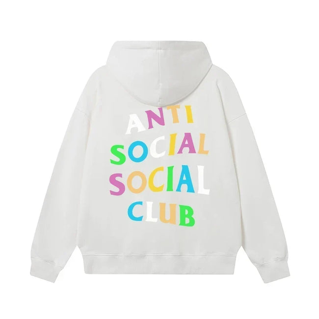Anti Social Social Club Multi-Color Letters Logo Hoodie - White Hover Image