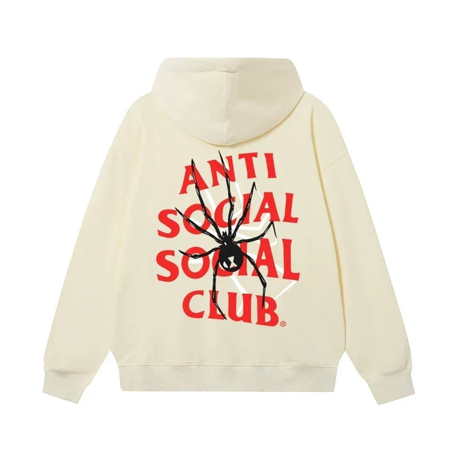 Anti Social Social Club Spider Red Logo Hoodie - Cream Hover Image