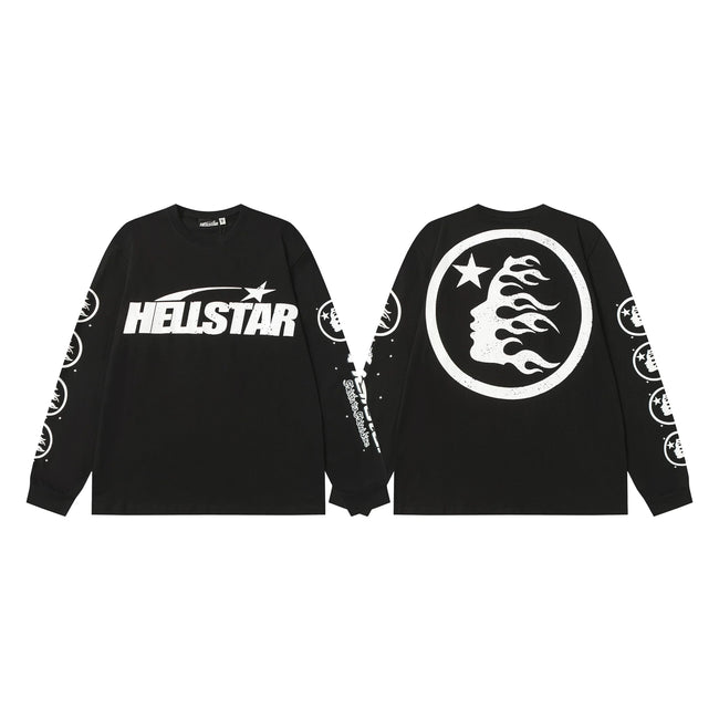 Hellstar Black Logo Flame Portrait Long Sleeve Tee Hover Image