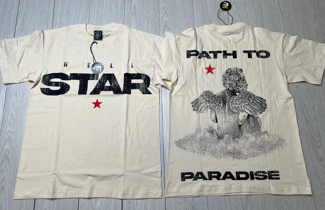 Hellstar Angel Vintage Print Cream T-shirt Hover Image