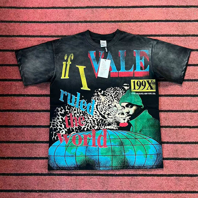 Valleydream Black If I Ruled The World Leopard Portrait Vintage T-Shirt Hover Image