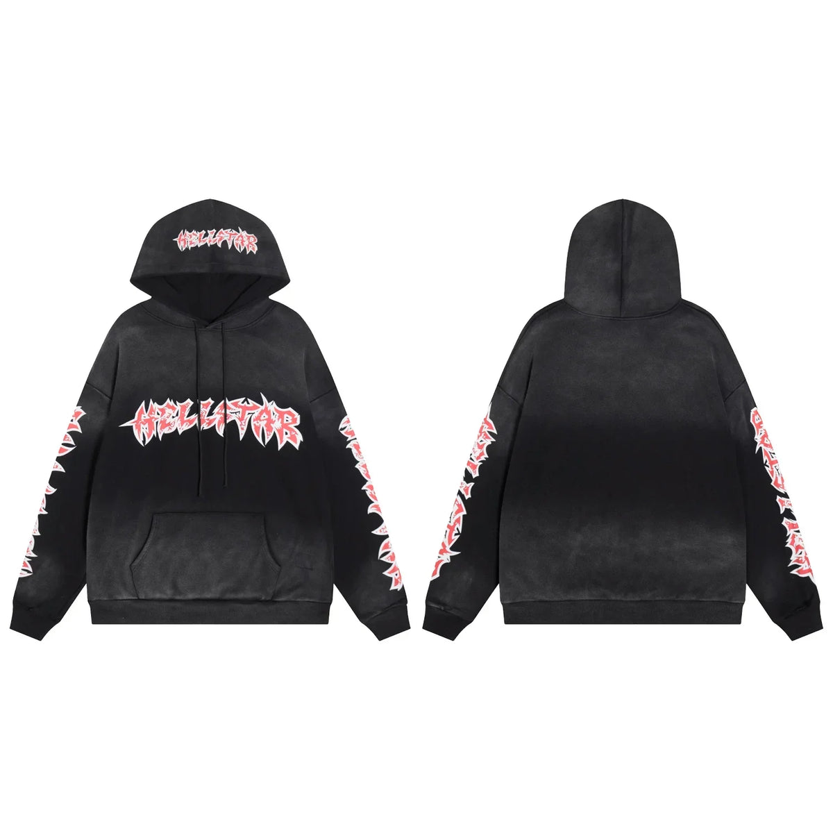 Hellstar Black Pink Print Hoodie
