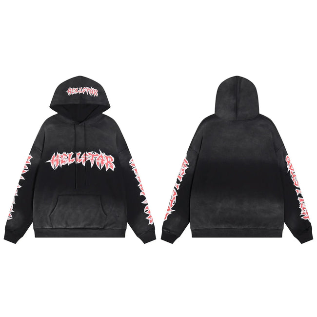 Hellstar Black Pink Print Hoodie Hover Image