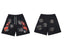 Hellstar Black Red Flame Distressed Shorts
