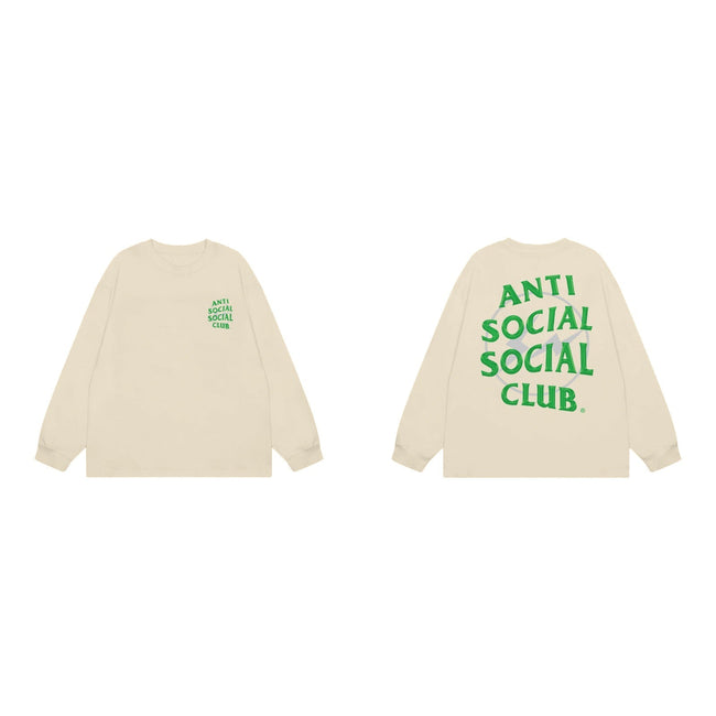 Anti Social Social Club Green Circle Logo Long Sleeve T-Shirt - Cream Hover Image