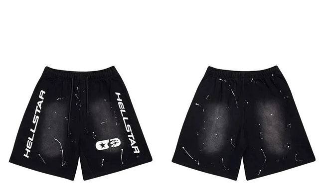 Hellstar Black Flame Graphic Shorts Hover Image