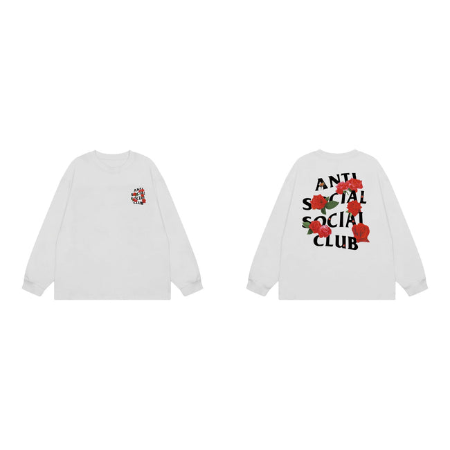 Anti Social Social Club Rose Logo Long Sleeve T-Shirt - White Hover Image