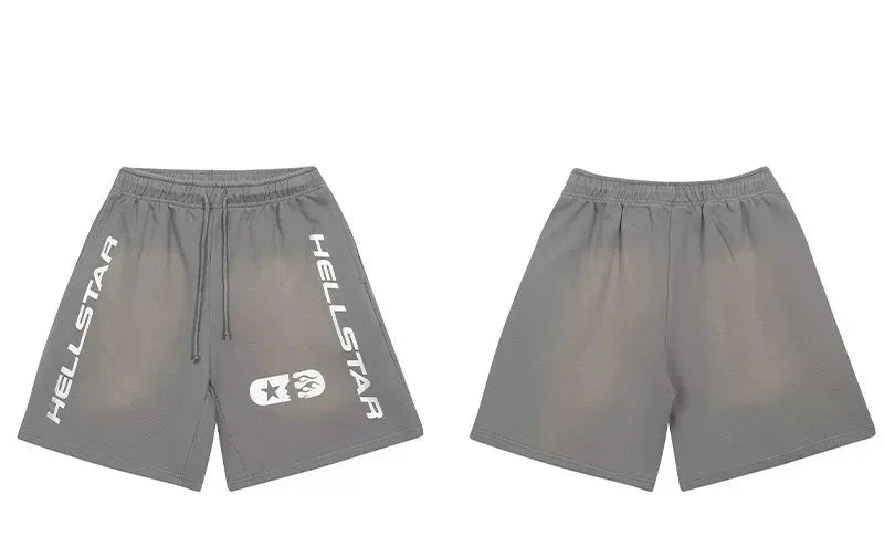 Hellstar Grey Side Letter Shorts