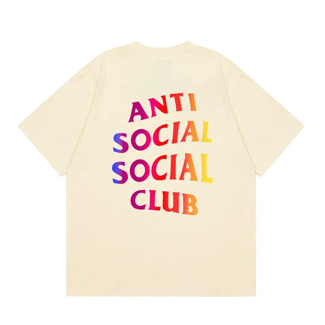Anti Social Social Club Gradient Rainbow Logo T-Shirt - Cream Hover Image