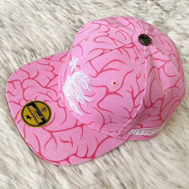 Hellstar Pink Crackle Pattern Flat Brim Cap Hover Image