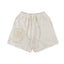 SAINT VANITY Rhinestone Embellished Graphic Casual Shorts - Cream / Off-White