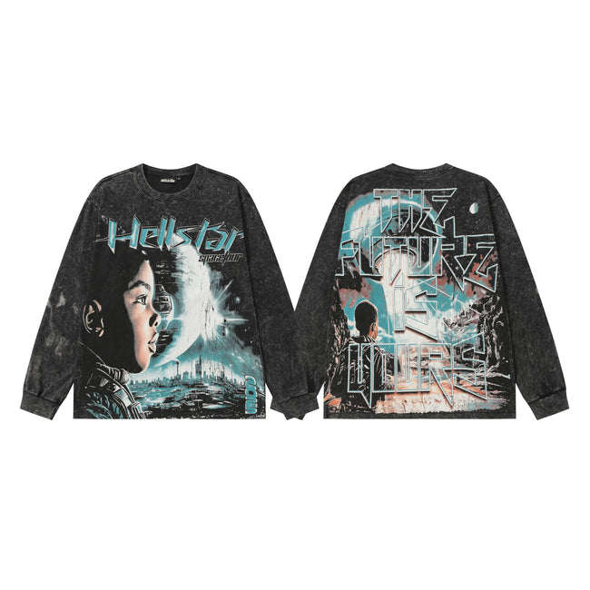 Hellstar Black Collage Portrait Long Sleeve Shirt Hover Image