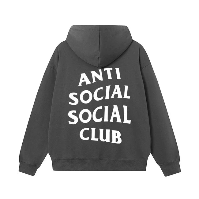 Anti Social Social Club Classic Logo Hoodie - Dark Grey/White Hover Image