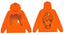 Revenge Orange Geometric Spider Skull Arch Logo Pullover Hoodie