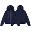 Navy Blue Zip-Up Hoodie | Minimalist Streetwear Hoodie with Premium Logo Detail
