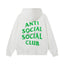 Anti Social Social Club Green Lightning Circle Logo Hoodie - White