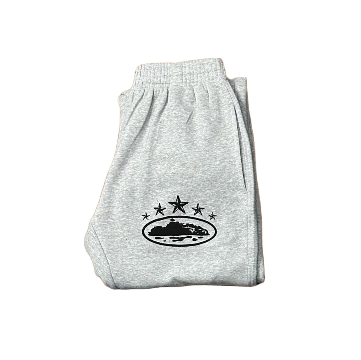Grey Vintage Star Graphic Sweat Shorts – Oversized Streetwear Casual Shorts