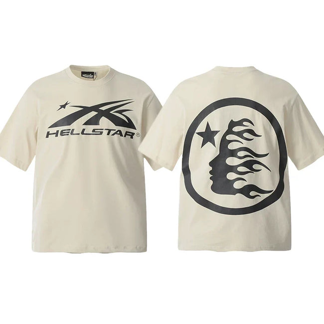 Hellstar Cream Black Logo Portrait Tee Hover Image