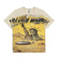 VALEFOREVER Cream Desert Statue of Liberty UFO Retro Graphic Short Sleeve T-Shirt