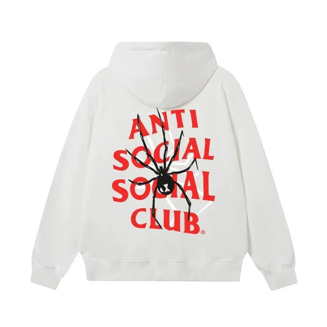 Anti Social Social Club Spider Red Logo Hoodie - White Hover Image