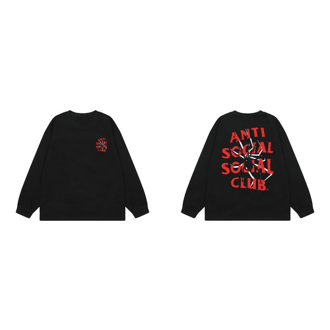 Anti Social Social Club Spider Red Logo Long Sleeve T-Shirt - Black Hover Image