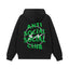 Anti Social Social Club Green Lightning Circle Logo Hoodie - Black