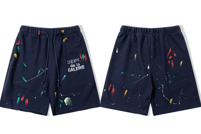 Gallery Dept. Paint Splatter French Terry Shorts - Dark Navy Hover Image