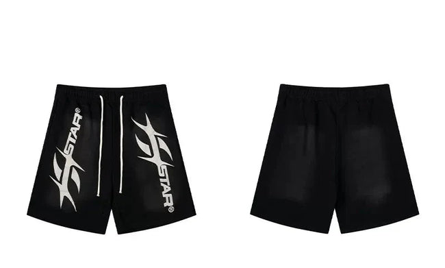Hellstar Black White Print Shorts Hover Image