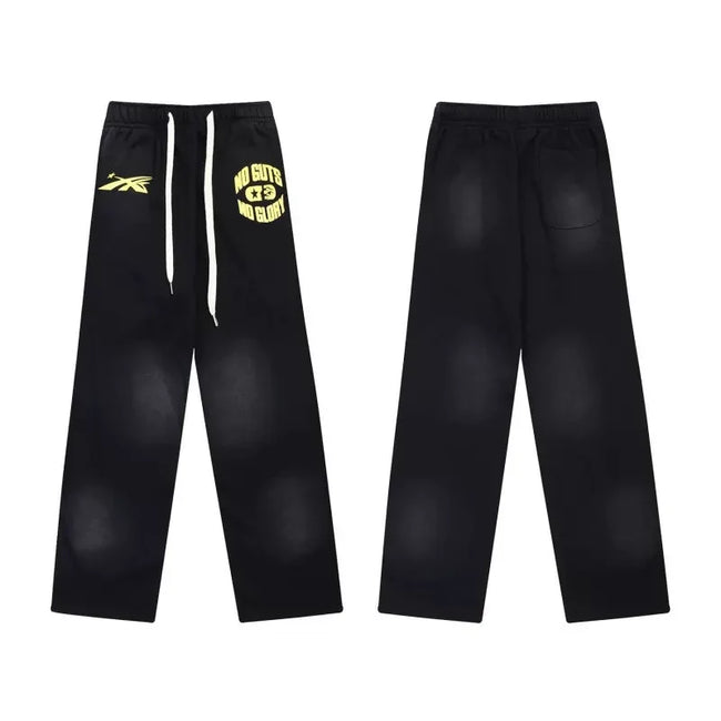 Black Hellstar Yellow Graphic Flare Sweatpants Hover Image