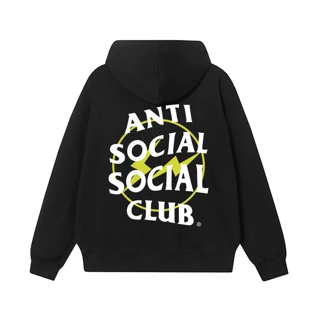 Anti Social Social Club Yellow Circle Logo Hoodie - Black/White Hover Image