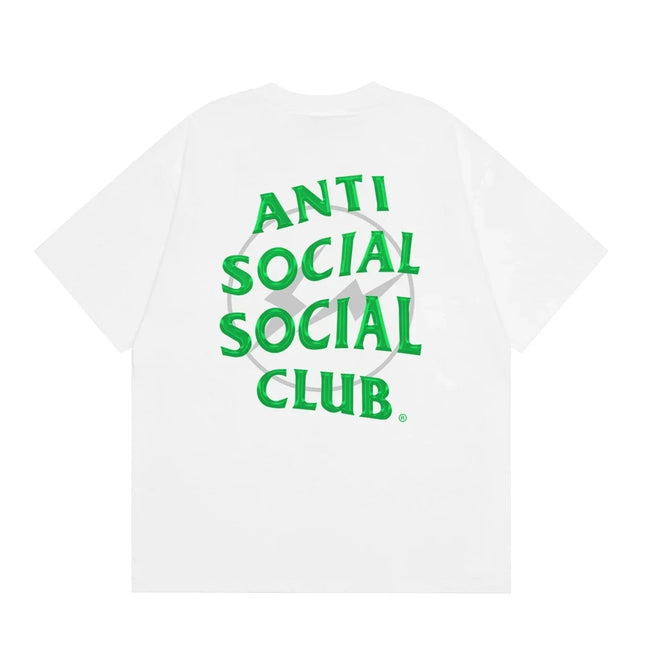 Anti Social Social Club Green Lightning Circle Logo T-Shirt - White Hover Image