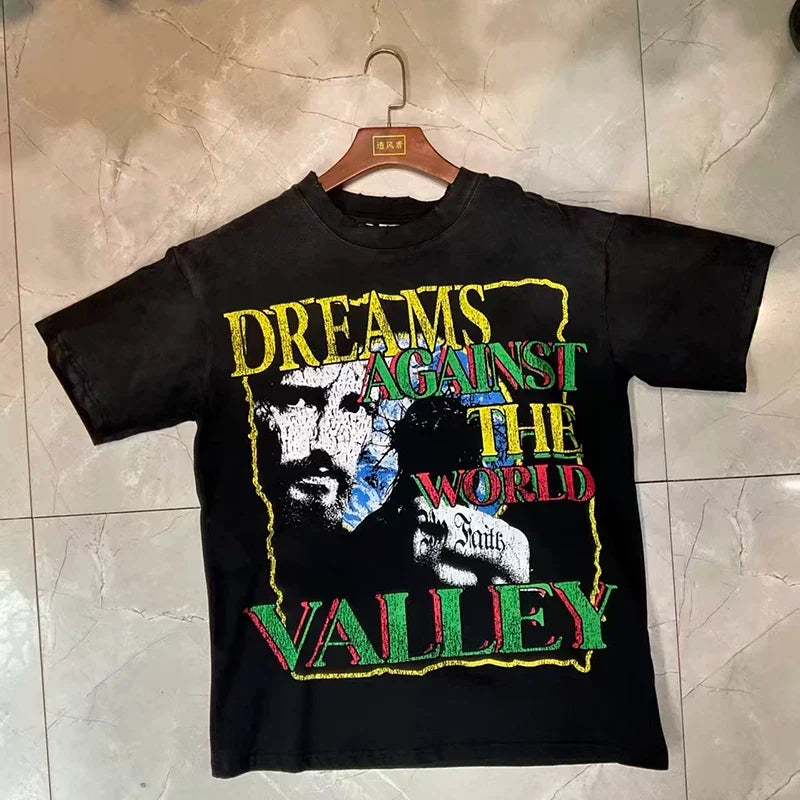 Valleydream Black Dreams Against The World Portrait Vintage T-Shirt