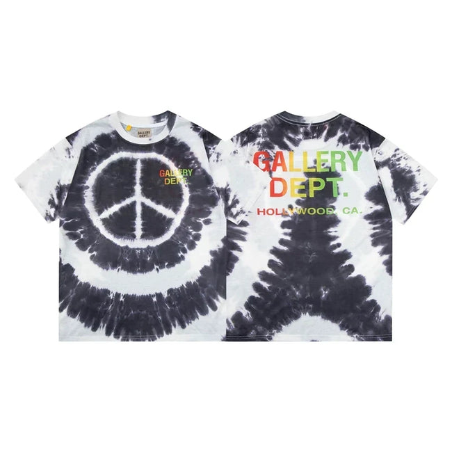 Gallery Dept. Tie-Dye Peace Sign Short Sleeve T-Shirt - Black/White Hover Image