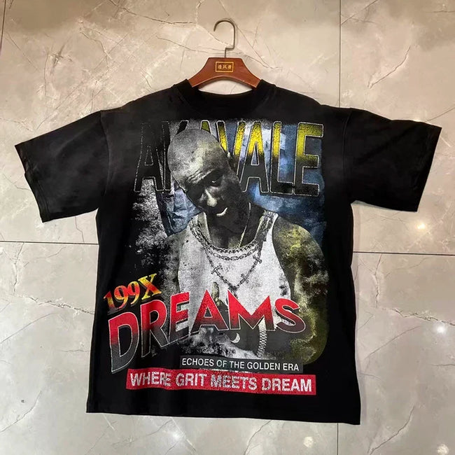 Valleydream Black 1995 Religious Portrait Retro Letter Vintage T-Shirt Hover Image