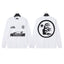 Hellstar White Logo Circle Flame Face Long Sleeve Tee