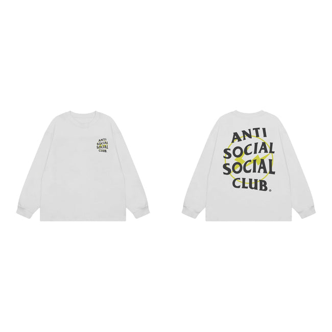 Anti Social Social Club Yellow Circle Logo Long Sleeve T-Shirt - White Hover Image
