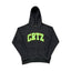 Corteiz “CRTZ” Black Hoodie — Bold Neon Lettering on Classic Streetwear Silhouette
